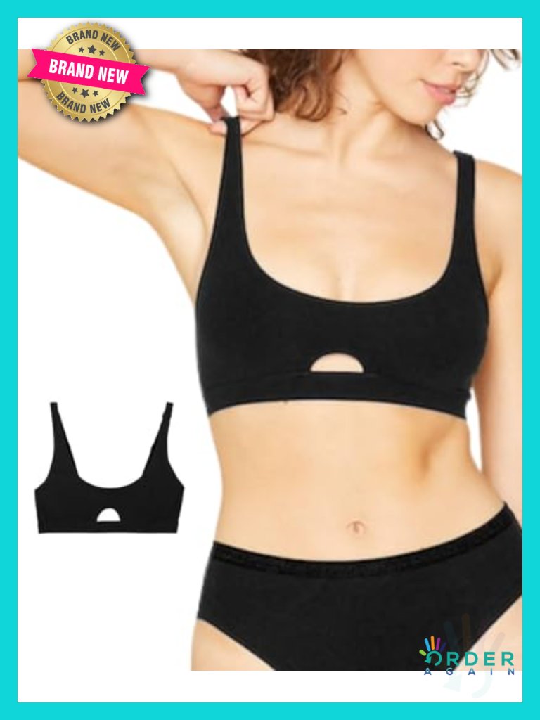 Organic Cotton Wireless Bralette - Breathable Supportive Keyhole Bra